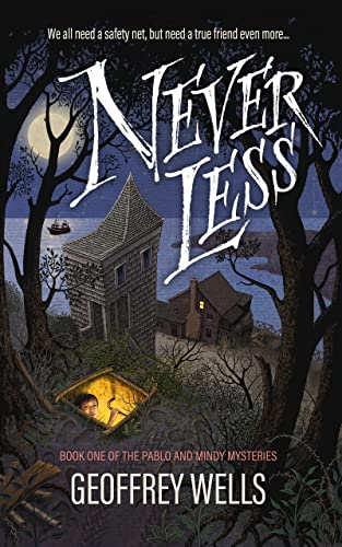 A book cover with trees and houses in the background.